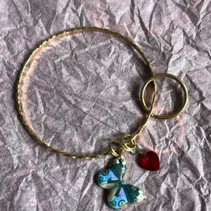 Beautiful rhinestone keychain bracelet handmade